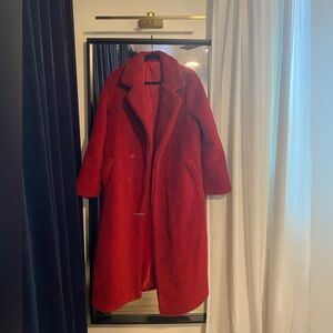 Women's Red Teddy Coat
